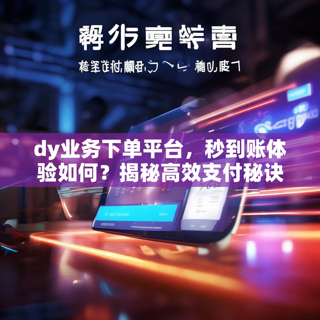 dy业务下单平台，秒到账体验如何？揭秘高效支付秘诀！
