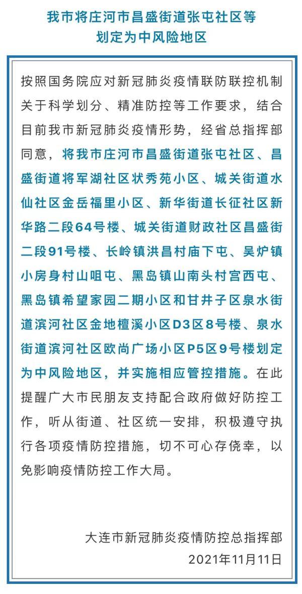 大连哪些社区中风险了？被封控原因是什么？