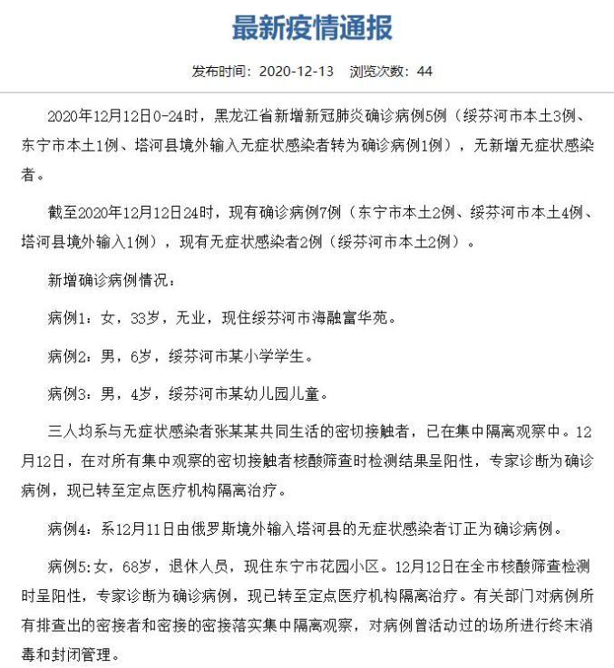 哈尔滨疫情最新消息今天，哈尔滨疫情最新通报