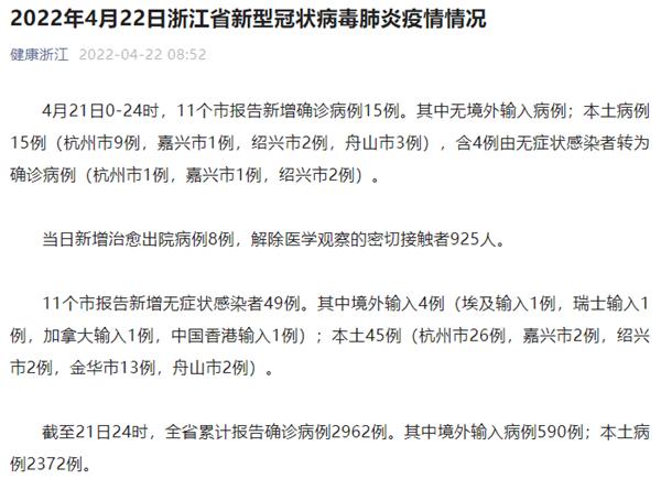 杭州新增本土无症状感染者及确诊病例情况（持续更新）